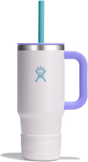 Hydro Flask Kids 24 Oz Travel Tumbler with Handle. Lid and Straw for School - Insulated Stainless Steel in Cloud Pink