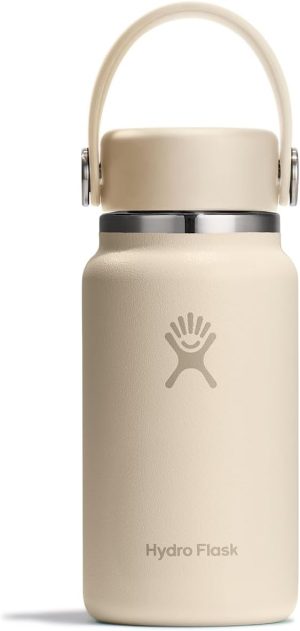 Hydro Flask Micro Bottle - Insulated Mini Leak Proof Flask for Purse or Pocket in 6.7 Oz Oat Tan