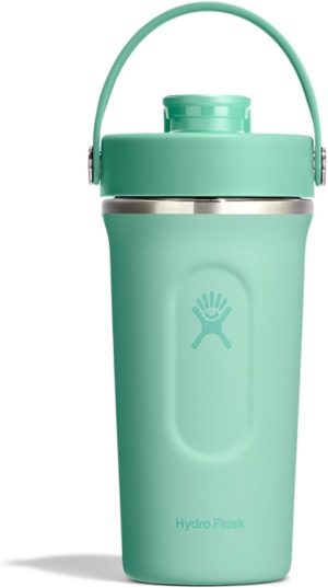 Hydro Flask Shaker Bottle – Insulated Stainless Steel Gym Bottle for Pre Workout & Protein 24 Oz Mermaid Green