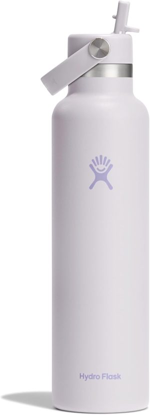 Hydro Flask Water Bottle - Insulated Stainless Steel - Straw Lid. Non Spill. Leakproof in 24 Oz Cloud Pink