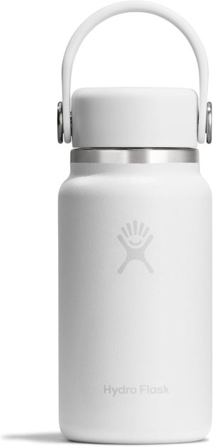 Hydro Flask Micro Bottle - Insulated Mini Leak Proof Flask for Purse or Pocket in 6.7 Oz Tonal White
