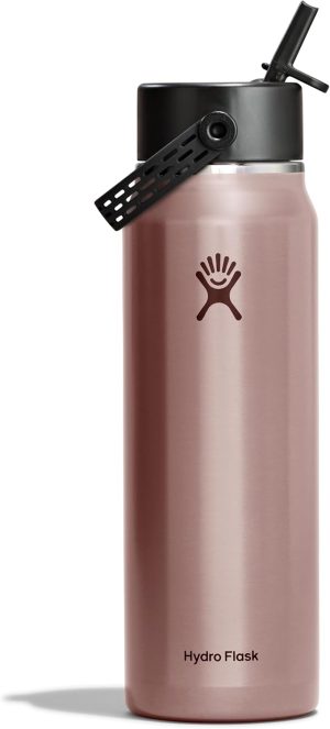 Hydro Flask 32 Oz Lightweight Wide Straw Lid - Insulated Stainless Steel Water Bottle - Hiking. Commuting Quartz